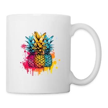 Pineapple Palms Splashes of Paint Splashes - Mug - white - Right