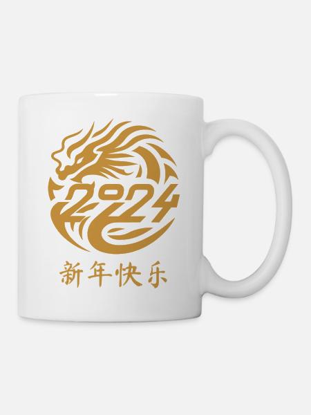 Année du Dragon 2024, Nouvel An chinois, Chine - Mug blanc - blanc