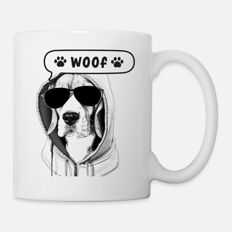 Beagle en capuche - Mug blanc - blanc