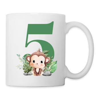 5th Birthday Monkey Safari - Mug - white - Right