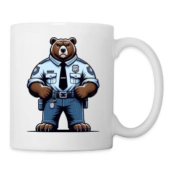 Cute Bear Police Officer - Tasse - Weiß - Rechts