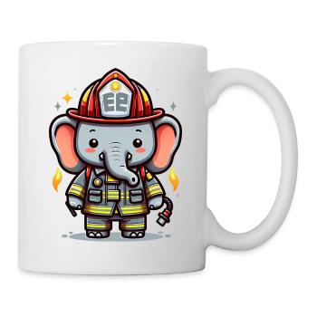 Cute Elephant Firefighter - Mug - white - Right