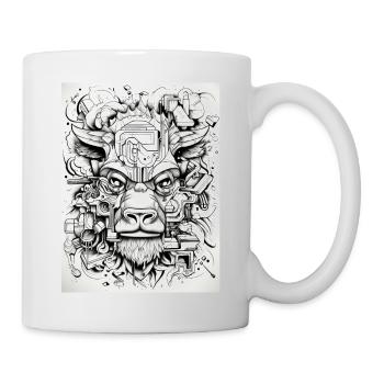Bison géométrique - Mug blanc - blanc - Droite
