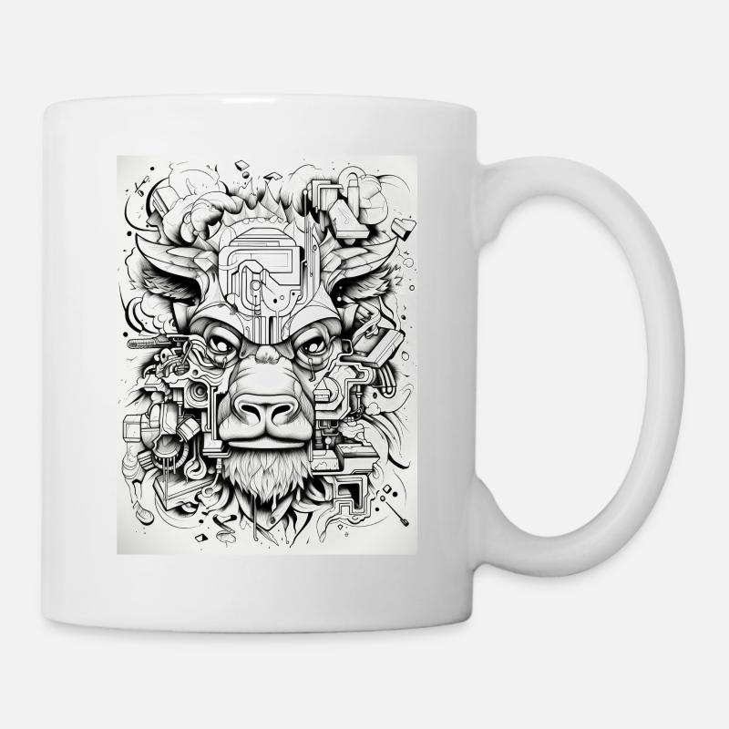 Bison géométrique - Mug blanc - blanc