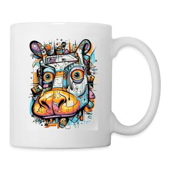 hippo graffiti abstract - Tasse - Weiß - Rechts