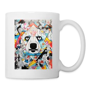 polarbär graffiti geometric - Tasse - Weiß - Rechts