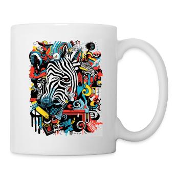 Graffiti de géométrie de zèbre - Mug blanc - blanc - Droite