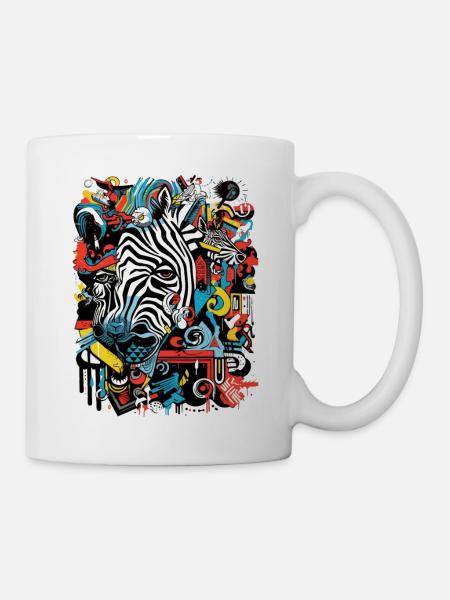 zebra geometrie graffiti - Tasse - Weiß