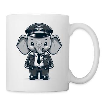 Cute Elephant Pilot - Tasse - Weiß - Rechts