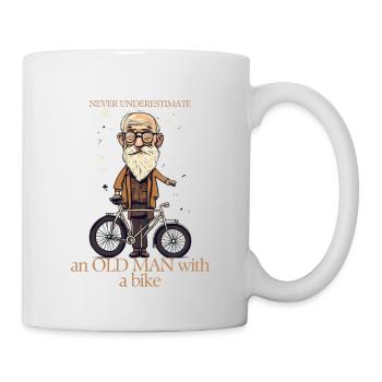 Funny: Never underestimate an old man with a bike - Mug - white - Right