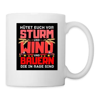 Bauern Demo Proteste 2024 Spruch Farmers for Futur - Tasse - Weiß - Rechts