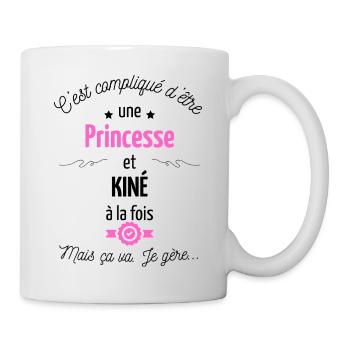 Pas facile d'être princesse et kiné - Mug blanc - blanc - Droite