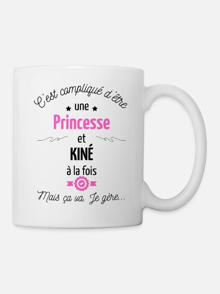 Pas facile d'être princesse et kiné - Mug blanc - blanc