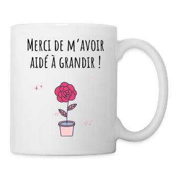 Merci de m’avoir aidé à grandir -cadeau nounou - Mug blanc - blanc - Droite