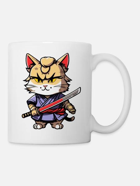 Samurai Cat #31 - Mug - white