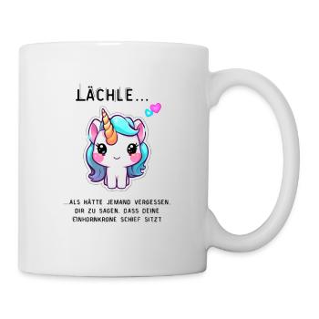 Schief sitzende EInhornkrone - Tasse - Weiß - Rechts