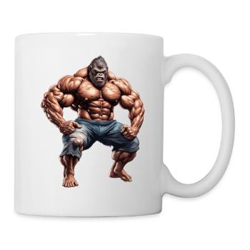 Bodybuilder / Sports / Fitness / Monkey / Muscles - Mug - white - Right