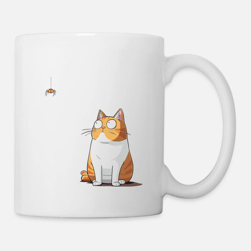 Katze vs. Spinne - Tasse - Weiß