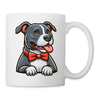 Pitbull portant un noeud papillon - Mug blanc - blanc - Droite