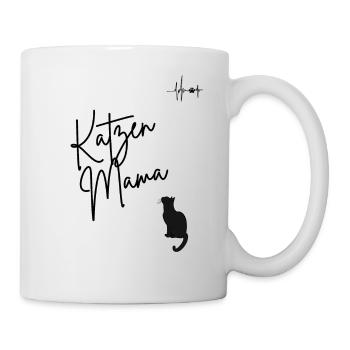Katzenmama mit Herzschlag Design - Tasse - Weiß - Rechts