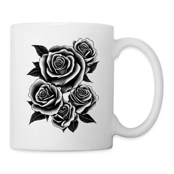 Bouquet de roses Bouquet de fleurs de rose - Mug blanc - blanc - Droite