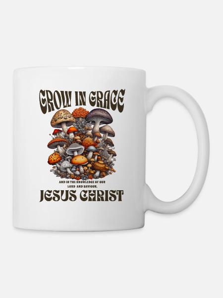 WHITE GROW IN GRACE MUSHROOM - Mug - white