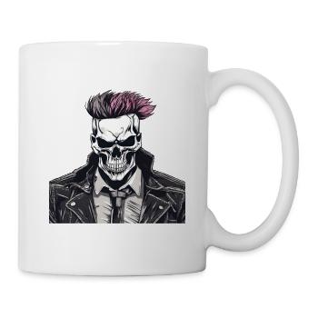 Skull Punk skellet rock design 2024 heavy - Tasse - Weiß - Rechts