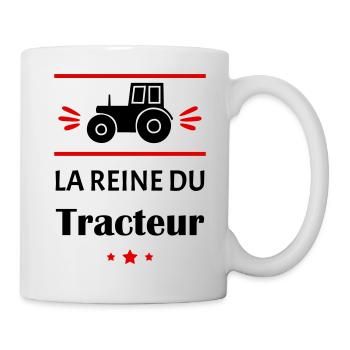 La reine du tracteur, cadeau mère agricultrice - Mug blanc - blanc - Droite