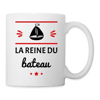 La reine du bateau, capitaine, fête des mères - Mug blanc - blanc - Droite