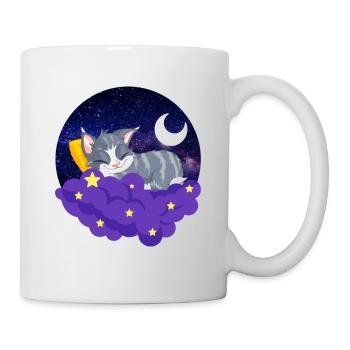 Good Night Cute Cat Sleeping - Mug - white - Right