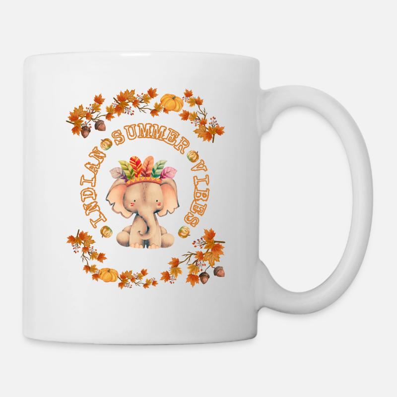 Indian Summer Vibes, Summer,Hippiestyle, Animal - Tasse - Weiß