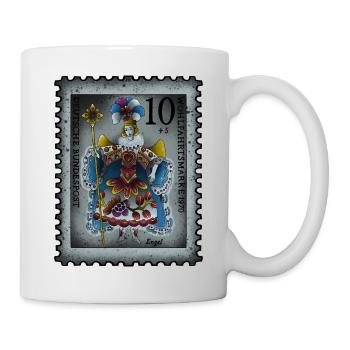 Briefmarke Engel - Tasse - Weiß - Rechts