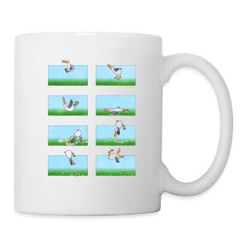 Landender Cartoon Albatros - Tasse - Weiß - Rechts