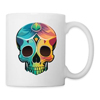 Calavera - Colorful Skull - Art Design - Mug - white - Right