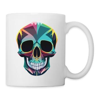 Schädel Kunst Design - Tasse - Weiß - Rechts