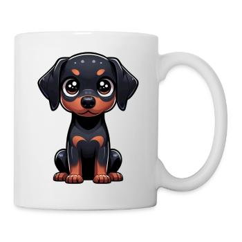 Digitale Illustration des niedlichen Dobermanns - Tasse - Weiß - Rechts