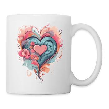 CŒURS DE LA SAINT-VALENTIN, POUR LES AMOUREUX ET LES COUPLES 2024 - Mug blanc - blanc - Droite