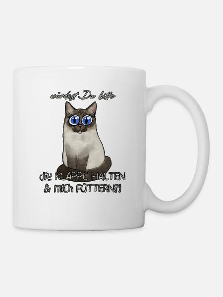Hungrige Katze - Tasse - Weiß