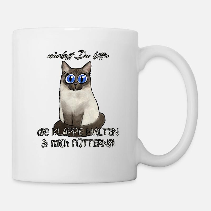 Hungrige Katze - Tasse - Weiß