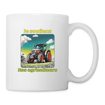 Je soutiens nos agriculteurs - Mug blanc - blanc - Droite