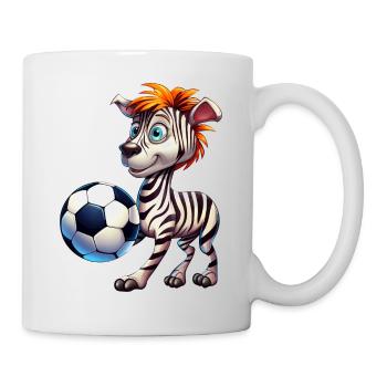 Zebra Fußballer Sportfan - Tasse - Weiß - Rechts