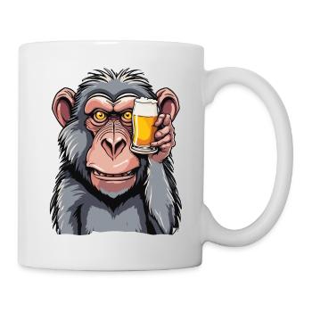 Monkey / Animal / Zoo / Babian / Wild / Comic - Mug - white - Right