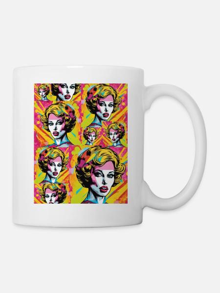 Pop art retro style women - Mug - white