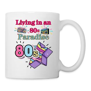 Vivre dans un paradis des années 80 - Mug blanc - blanc - Droite
