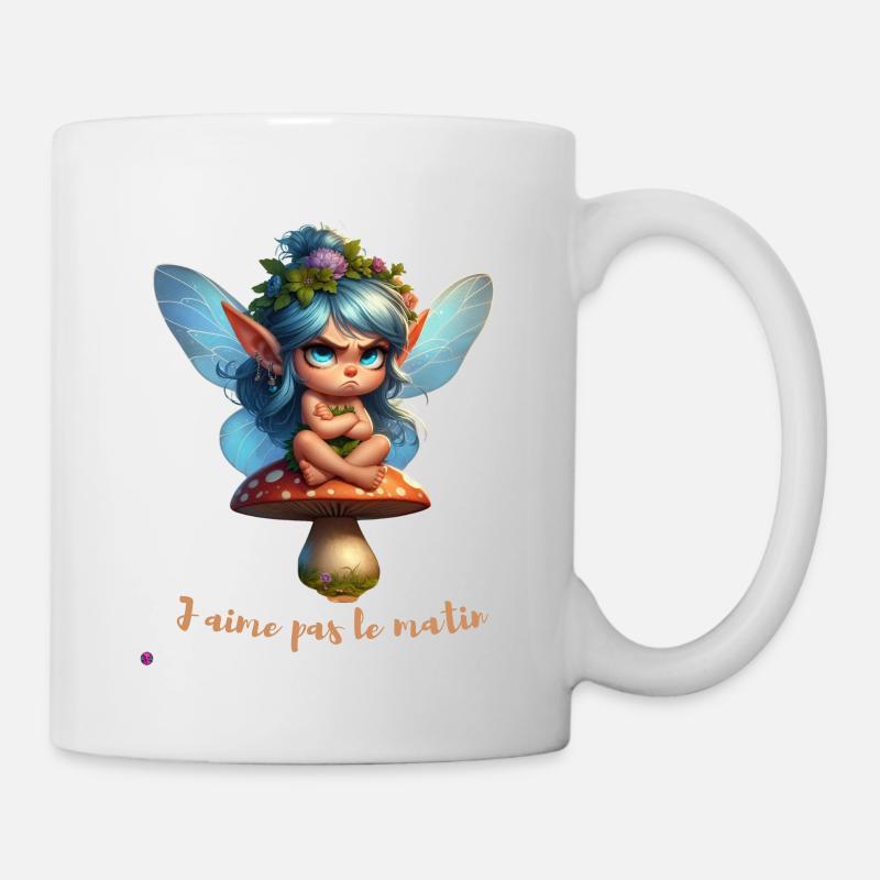 J aime pas le matin - Mug blanc - blanc
