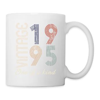 29. Geburtstag 1995 - Vintage Retro Geschenkidee - Tasse - Weiß - Rechts