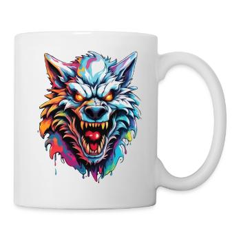 Werwolf / Vollmond / Wesen / Verwandlung / Fluch - Tasse - Weiß - Rechts