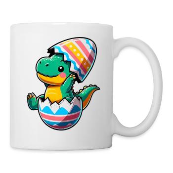 T-Rex Dino as Easter Egg, Clumsy Eggshells - Mug - white - Right