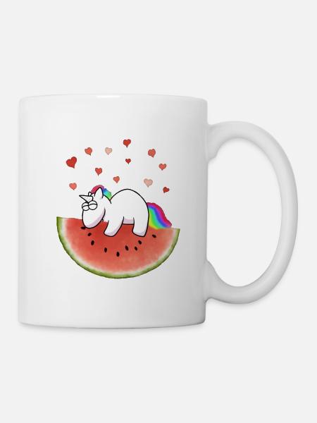 Licorne sur pastèque - Mug blanc - blanc