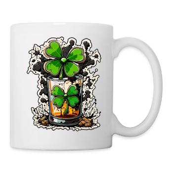 Shamrock / Whiskey / Alcohol / Happiness / Irish Pub - Mug - white - Right